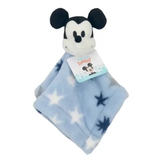Lambs & Ivy Disney Baby Mickey Mouse Plush Security Blanket - Blue image {3}