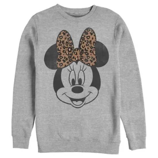 Men's Mickey & Friends Minnie Mouse Cheetah Print Bow Sweatshirt image {3}