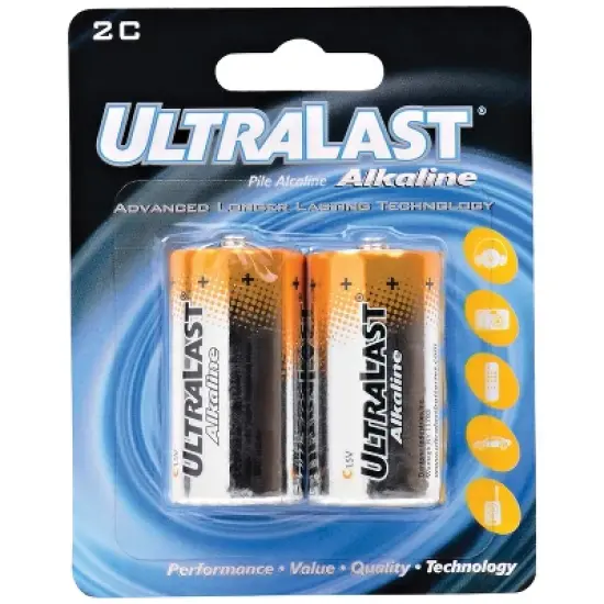 Ultralast&reg; ULA2C C Alkaline Batteries, 2 Pack in Multicolored image {1}