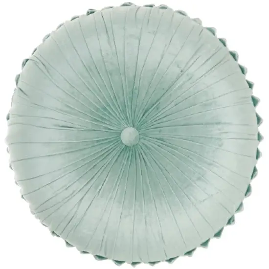 Sofia Pin Tuck Velvet Round Floor Cushion - Mina Victory image {7}
