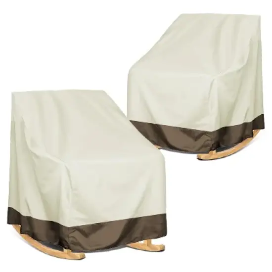 Rocker Chair Cover  420D Waterproof Patio Outdoor 2 Piece Set image {7}