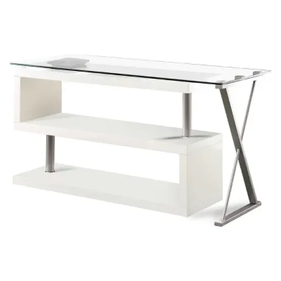Nagini Swivel Computer Desk Glossy White - HOMES: Inside + Out image {2}