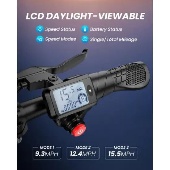 Mastgoal 450W Electric Scooter with Seat for Adults, 12 inch Commuter Electric Scooter with Basket, 280Wh Battery & 21 Mileage image {3}