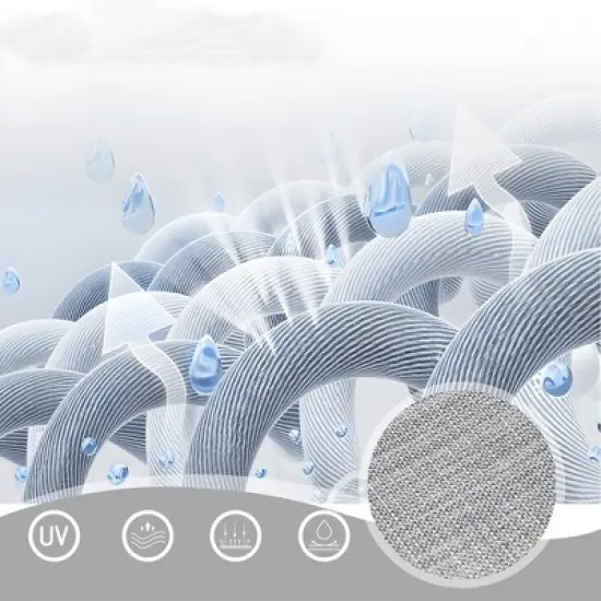 Captiva Designs 9pc Outdoor Slat-top Square Metal Dining Table and Sling Swivel Chairs image {4}