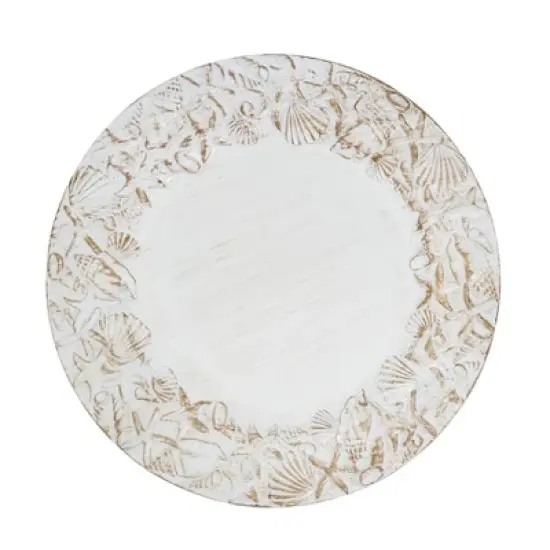 Saro Lifestyle Sea Shell Embellished Charger Plate (Set of 4) image {5}