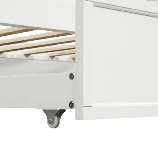 Twin Size Wood Daybed with Trundle Bed-ModernLuxe image {11}