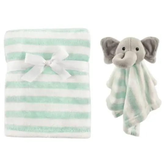 Hudson Baby Infant Plush Blanket with Security Blanket, Gray Elephant, One Size image {1}