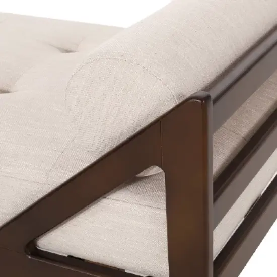 Rayle Contemporary Tufted Chaise Lounge with Rolled Accent Pillows - Christopher Knight Home image {5}