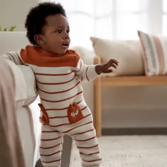 Gerber Baby and Toddler Boys' Sweater Knit Footless Romper image {1}