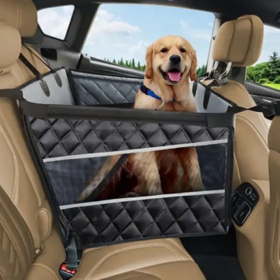 JOEJOY Dog Car Seat for Large Dogs, Car Booster Seat for Pet Travel with Waterproof Pad, Seat Dog Hammock image {7}