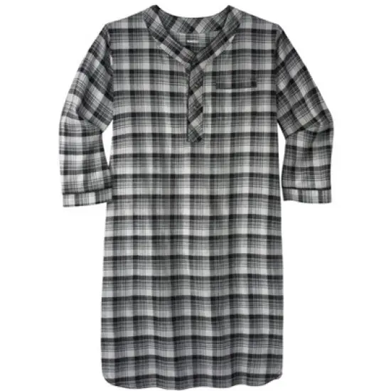 KingSize Men's Big & Tall Plaid Flannel Nightshirt Pajamas image {7}
