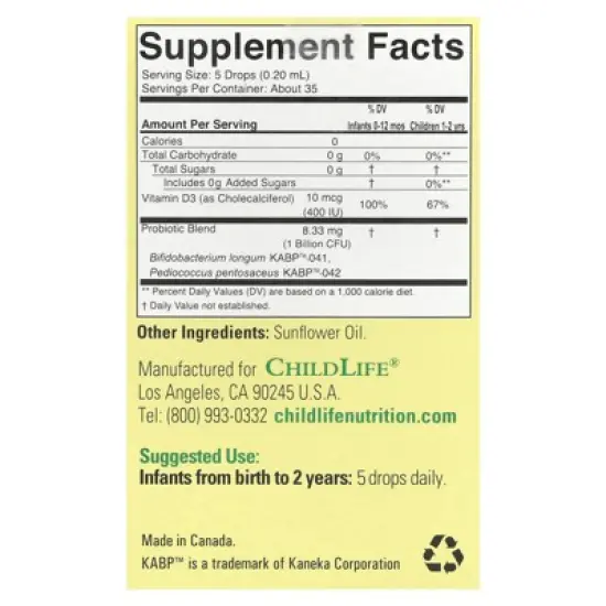 ChildLife Essentials InfantBiotics, Probiotic Drops, 0.27 fl oz (8 ml) image {1}