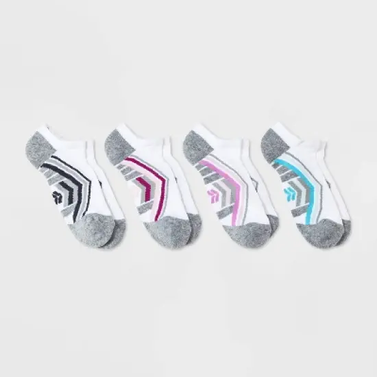 Women's 4pk Cushioned Sprint Striped Mesh No Show Athletic Socks - All in Motion&trade; 4-10 image {4}
