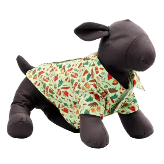 The Worthy Dog Happy Camper Button-Up-Look Pet Shirt image {1}