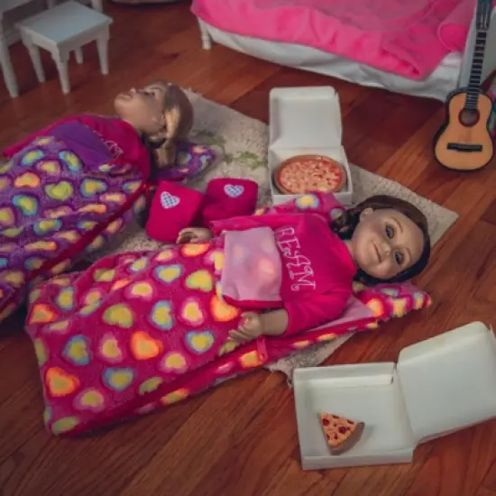 The Queen's Treasures Set of Two Pink & Purple 18 Inch Doll Sleeping Bags image {4}