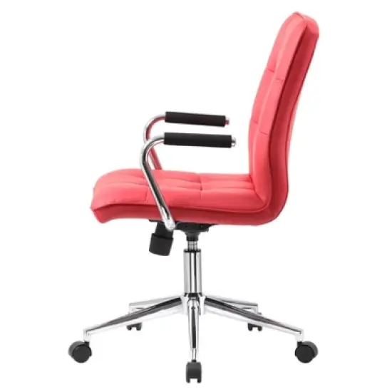 Modern Office Chair with Chrome Arms Red - Boss Office Products image {5}