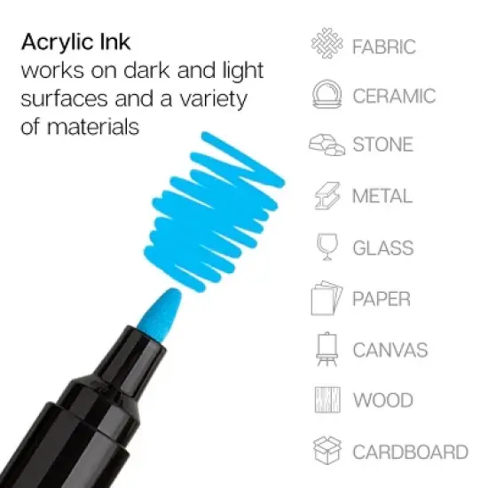 KINGART PRO Acrylic Paint Markers 12 Colors image {3}