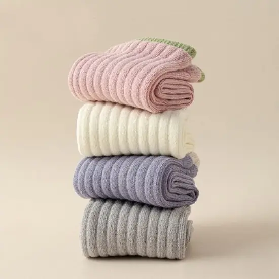 Anna-Kaci Womens Non-Slip Grip Crew Socks 3 Pair Pack Custom Color Combos Soft Ribbed Cotton with 3D Silicone Heel image {4}