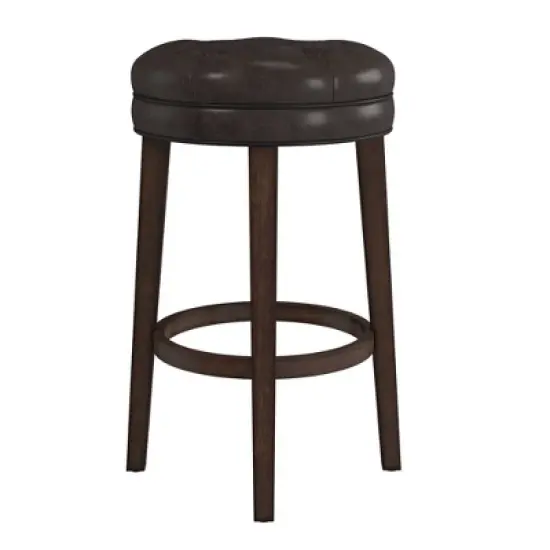 30.5" Krauss Wood Backless Swivel Barstool Charcoal Gray - Hillsdale Furniture image {5}