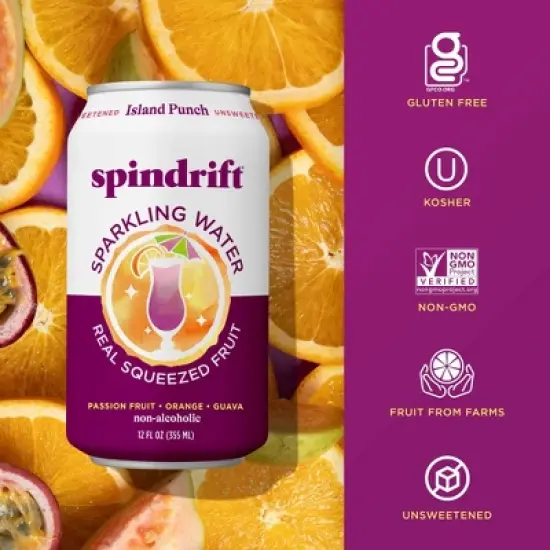 Spindrift Island Punch Sparkling Water - 8pk/12 fl oz Cans image {2}