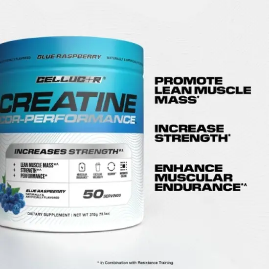 Cellucor Cor-Performance Creatine Dietary Supplement Powder - Blue Razz - 11.1oz/50 Servings image {4}
