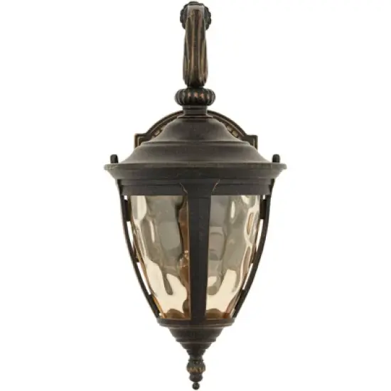 John Timberland Vintage Outdoor Wall Light LED Fixtures Set of 2 Bronze 13 1/2" Champagne Glass for Exterior House Porch Patio image {4}