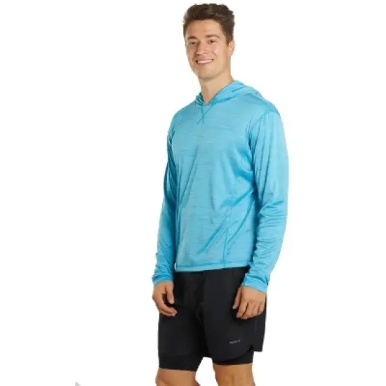 Sporti Sporti Men's L/S Hybrid II Hooded UPF 50+ Sun Shirt Ocean Blue Large image {8}