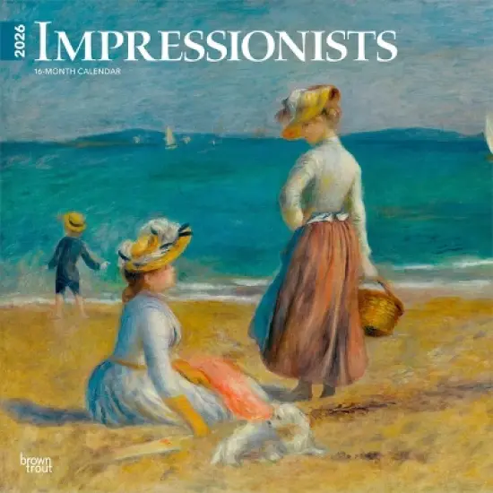 BrownTrout Impressionists 2026 12"x24" Hanging Square Wall Calendar Plastic-Free image {9}