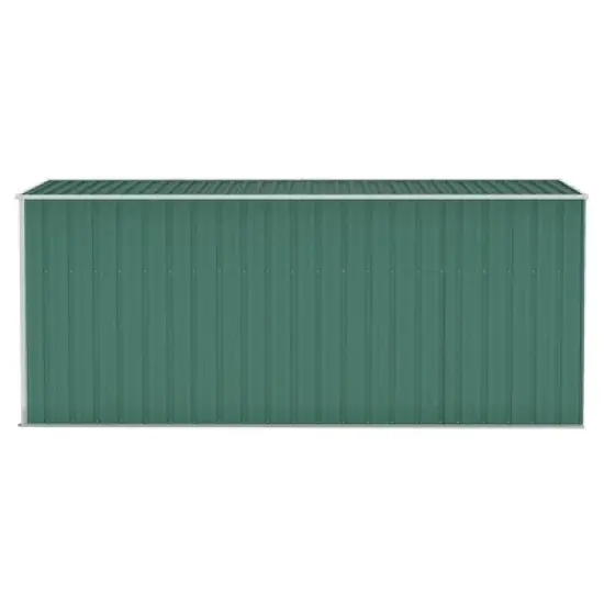 vidaXL Storage Shed Wall-mounted Garden Shed for Backyard Galvanized Steel - Green 46.5" x 150.4" x 70.1" image {3}