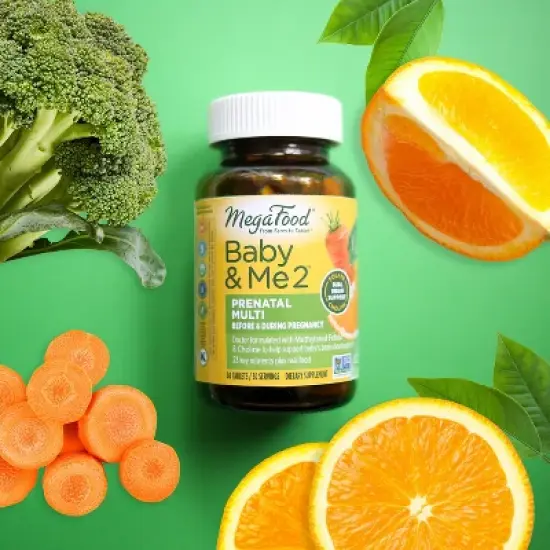 MegaFood Baby & Me 2 with Choline & Folate Prenatal Multivitamin Tablets - 60ct image {4}