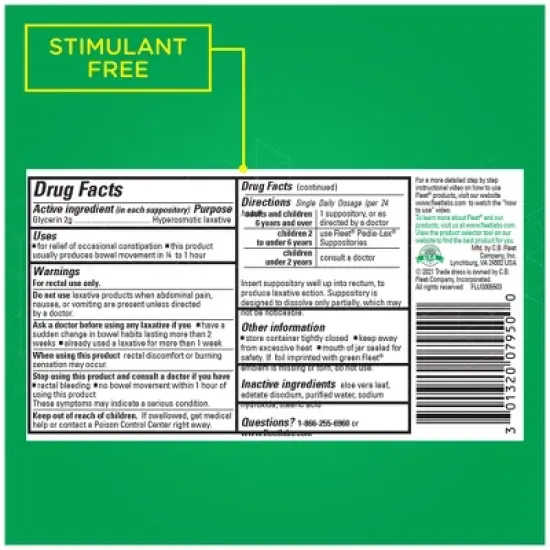 Fleet Laxative Glycerin Suppositories for Adult Constipation - 50ct image {7}