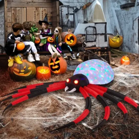 11.8 FT Halloween Inflatables Crawling Spider Outdoor Decorations Scary Halloween Giant Blow up Decorations for Holiday Party Front Yard Lawn Garden image {2}