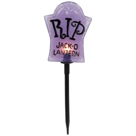 Northlight Lighted R.I.P Tombstone Halloween Outdoor Pathway Markers - 18" - Set of 3 image {5}