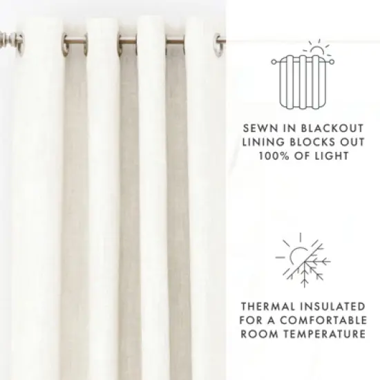 2 Panel Thermal-Insulated 100% Total Blackout Grommet Window Curtains - Becky Cameron (Set of 2) image {5}