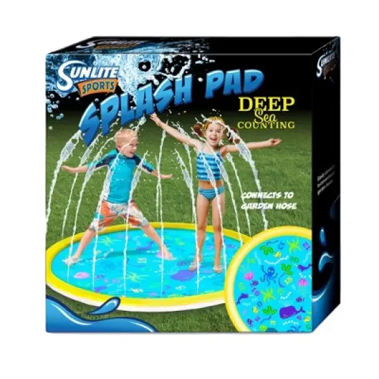 Splash Pad & Outdoor Sprinkler for Kids and Toddlers, Inflatable Water Pool image {8}