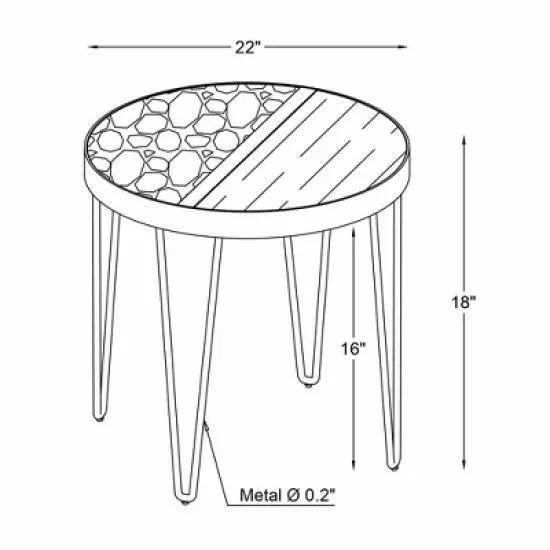 Rivendell Side Table Walnut/White - Linon image {8}