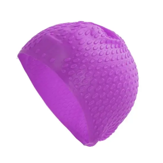 Unique Bargains Silicone Ellipse Texture Swimming Cap 1 Pc image {5}
