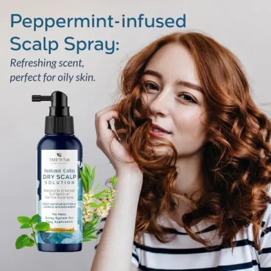Tree To Tub Dry Scalp Spray - Intensive Scalp Moisturizer for Men & Women, Tea Tree Leave in Moisturizer for Dry Scalp, Flaky Buildup & Excess Oil image {4}