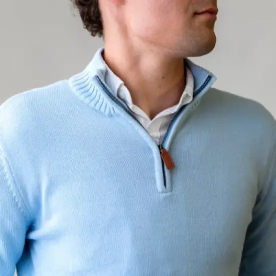 Hope & Henry Mens' Half Zip Pullover Sweater in Organic Cotton image {1}