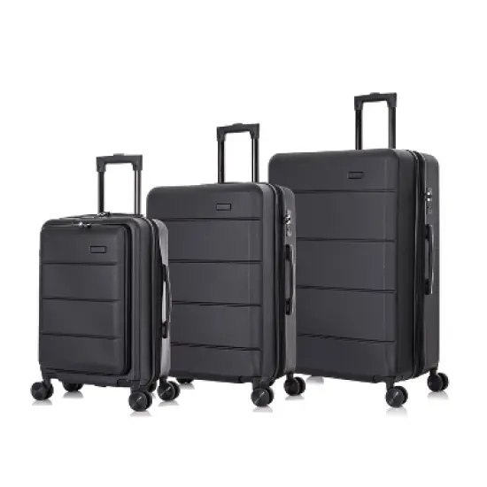 InUSA Elysian Lightweight Hardside Carry On Spinner 3pc Luggage Set image {1}
