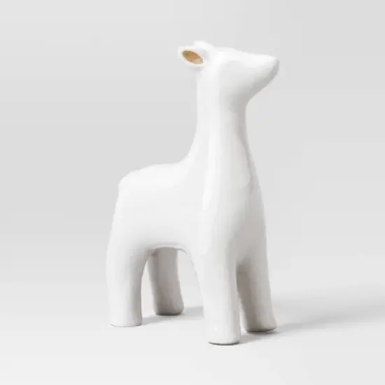 3ct Christmas Ceramic Deer Decor Set White- Wondershop&trade; image {4}