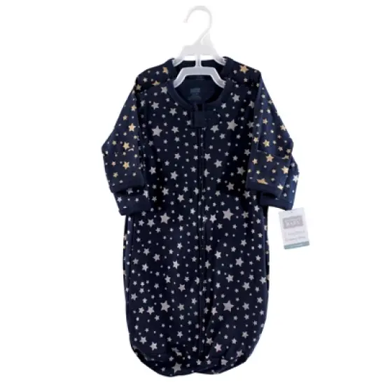 Hudson Baby Infant Cotton Long-Sleeve Wearable Sleeping Bag, Sack, Blanket, Metallic Stars image {1}
