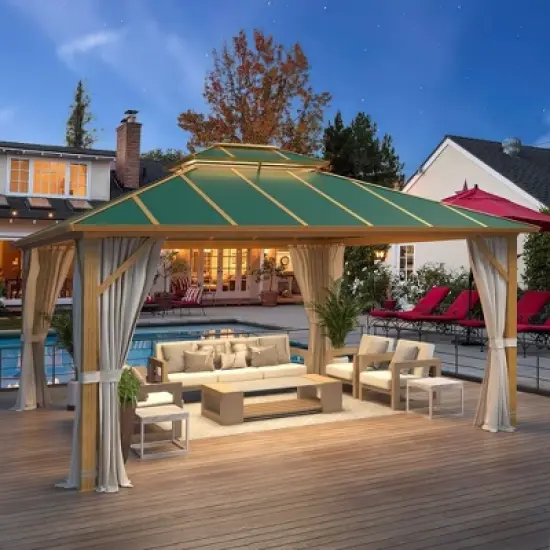 EROMMY 12 Ft. W x 10 Ft. D Aluminum Patio Gazebo image {11}