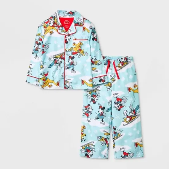 Toddler 2pc Disney 100 Coat Pajama Set - Blue image {1}