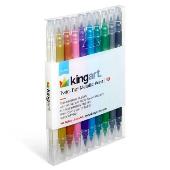 KINGART Twin-Tip Metallic Pens 10 Colors image {8}