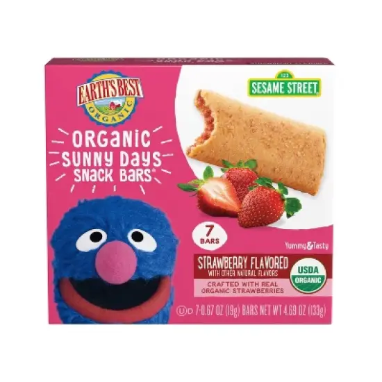 Earth's Best Organic Strawberry Toddler Snack Bars Sesame Street Sunny Days - 7ct image {10}