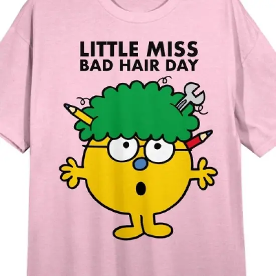 Mr. Men And Little Miss Meme Little Miss Bad Hair Day Crew Neck Short Sleeve Cradle Pink Women's Night Shirt image {1}