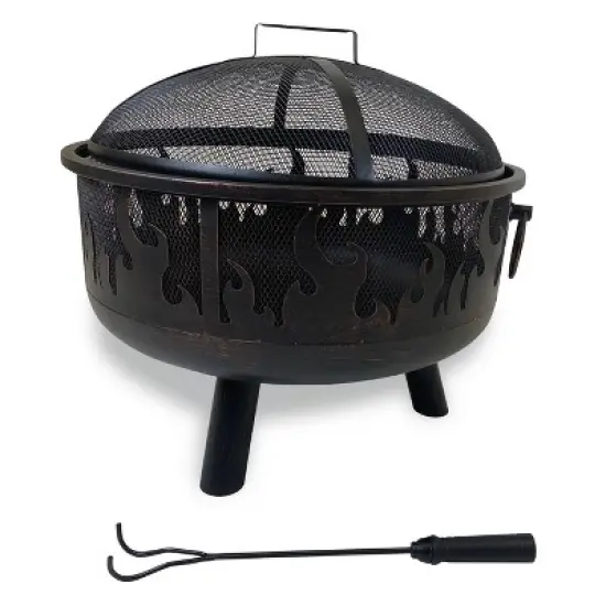 Wood Burning Outdoor Fire Pit with Flames - Black - Endless Summer image {1}