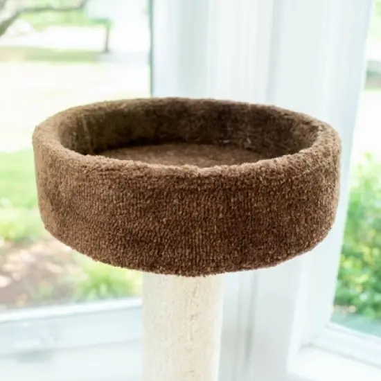 Armarkat 3-Level Carpeted Real Wood Cat Tree Condo Kitten Play House - Brown image {4}