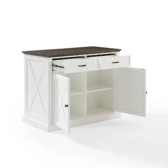 Clifton Kitchen Island Distressed White/Brown - Crosley image {7}